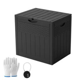 EONLION 126L Outdoor Storage Box Large Patio Garden in Black - Size: 500mm - thumbnail 5