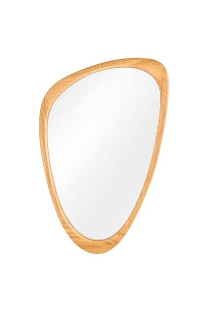 Living and Home Asymmetrical Tempered Glass Wall Mirror Scandi Decorative Mirror in Natural - image 1