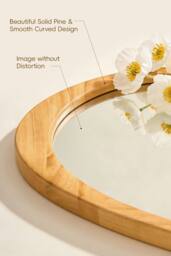 Living and Home Asymmetrical Tempered Glass Wall Mirror Scandi Decorative Mirror in Natural - thumbnail 4