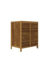 Living and Home 3-Drawer Narrow Bamboo Bedside Table with Plastic Rattan Details in Brown - thumbnail 6