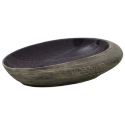 Berkfield Home Countertop Basin Purple & Grey Oval 59x40x14 cm Ceramic - Size: 59 x 40 x 14 cm - thumbnail 2