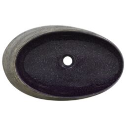 Berkfield Home Countertop Basin Purple & Grey Oval 59x40x14 cm Ceramic - Size: 59 x 40 x 14 cm - thumbnail 6