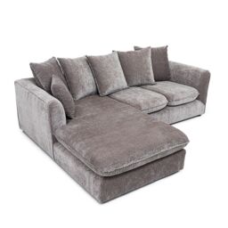 Abakus Direct Lucas Water Repellent Velvet Chenille Left Facing Corner Sofa in Grey - thumbnail 8