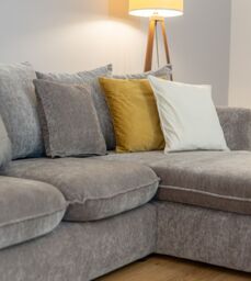 Abakus Direct Lucas Water Repellent Velvet Chenille Left Facing Corner Sofa in Grey - thumbnail 4