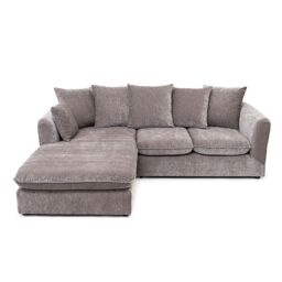 Abakus Direct Lucas Water Repellent Velvet Chenille Left Facing Corner Sofa in Grey - thumbnail 5