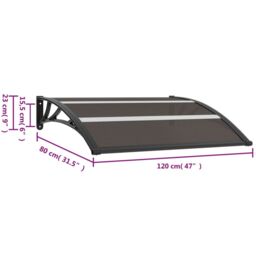 Berkfield Home Door Canopy Black 120x80 cm PC - thumbnail 6