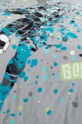 Bedlam 'Goal' Reversible Duvet Cover Set in Grey - Size: Single - thumbnail 3