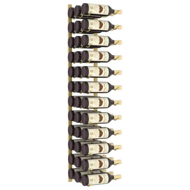 Berkfield Home Wall Mounted Wine Rack for 36 Bottles Gold Iron - image 1