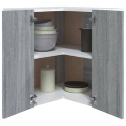 Berkfield Home Hanging Corner Cabinet Grey Sonoma 57x57x60 cm Engineered Wood - Size: 57 x 57 x 60 cm - thumbnail 4