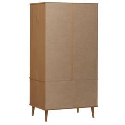 Berkfield Home Wardrobe MOLDE Brown 90x55x175 cm Solid Wood Pine - Size: 90 x 55 x 175 cm - thumbnail 7
