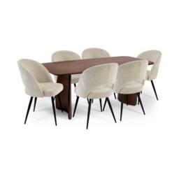 Cheshire Premium Aurelia 180cm Curved Leg Walnut Dining Table in Brown - thumbnail 5