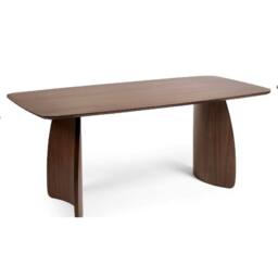 Cheshire Premium Aurelia 180cm Curved Leg Walnut Dining Table in Brown - thumbnail 1