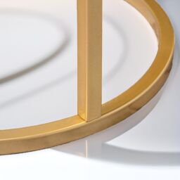 Pirlo Plush Set Of 2 Nesting Tables With Metal Gold Frame - thumbnail 4