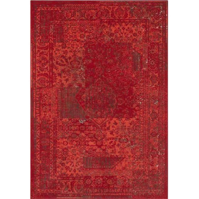 THE RUGS Design Velour Plume Rug & Runner Soft Durable Vintage Area Rug in Red - Size: 120 cm x 170 cm - image 1