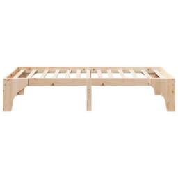 Berkfield Home Floor Bed Frame with Storage Brown 90 x 200 cm Solid pine wood in Natural - thumbnail 6