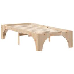Berkfield Home Floor Bed Frame with Storage Brown 90 x 200 cm Solid pine wood in Natural - thumbnail 1