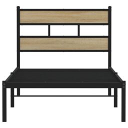 Berkfield Home Metal Bed Frame without Mattress Sonoma Oak 100x200 cm in Brown - thumbnail 4