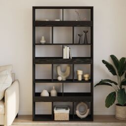 Berkfield Home Room Divider 2 pcs Black oak 100x33x187, 5 cm Engineered wood - thumbnail 4