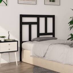 Berkfield Home Beautiful Bed Headboard Black 95.5x4x100 cm Solid Wood Pine - thumbnail 4
