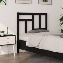 Berkfield Home Beautiful Bed Headboard Black 95.5x4x100 cm Solid Wood Pine - thumbnail 2