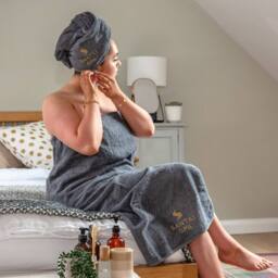 Duncan Stewart Personalised Hair Towel in Purple - thumbnail 4