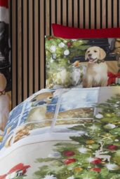 Fusion 'Christmas Tree' Festive Scene Print Duvet Cover Set - Size: Double - thumbnail 3