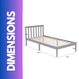 FURNOS Single 3ft Bed Frame In Pine in Grey - thumbnail 6