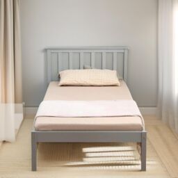 FURNOS Single 3ft Bed Frame In Pine in Grey - thumbnail 3