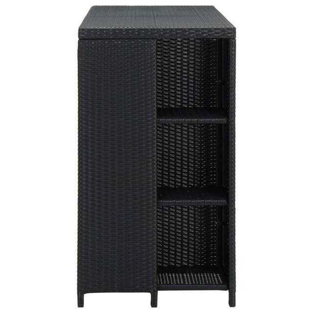 Berkfield Home Durable Bar Table with Storage Rack Black 120x60x110 cm Poly Rattan - Size: 120 x 60 x 110 cm - image 1