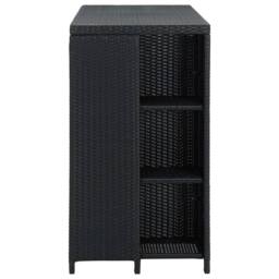 Berkfield Home Durable Bar Table with Storage Rack Black 120x60x110 cm Poly Rattan - Size: 120 x 60 x 110 cm