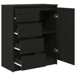 Berkfield Home Sideboard with Drawers Black Oak 71x35x84 cm Engineered Wood - Size: 71 x 35 x 84 cm - thumbnail 5