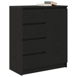 Berkfield Home Sideboard with Drawers Black Oak 71x35x84 cm Engineered Wood - Size: 71 x 35 x 84 cm - thumbnail 4