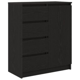 Berkfield Home Sideboard with Drawers Black Oak 71x35x84 cm Engineered Wood - Size: 71 x 35 x 84 cm - thumbnail 2