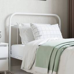 Berkfield Home Metal Headboard White 107 cm - thumbnail 3