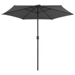Berkfield Home Outdoor Parasol with Aluminium Pole 270x246 cm Anthracite in Charcoal - thumbnail 3