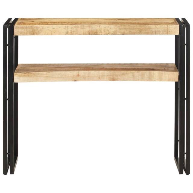 Berkfield Home Console Table 90x30x75 cm Rough Mango Wood in Brown - Size: 90 x 30 x 75 cm - image 1