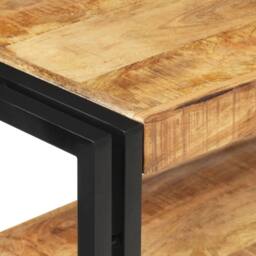 Berkfield Home Console Table 90x30x75 cm Rough Mango Wood in Brown - Size: 90 x 30 x 75 cm - thumbnail 4