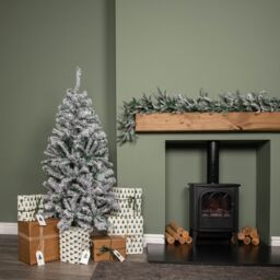 Samuel Alexander 5ft (1.5m) Snow Flocked Artificial Christmas Tree with Green Metal Stand & 285 Tips - thumbnail 2