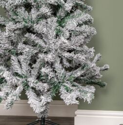 Samuel Alexander 5ft (1.5m) Snow Flocked Artificial Christmas Tree with Green Metal Stand & 285 Tips - thumbnail 6