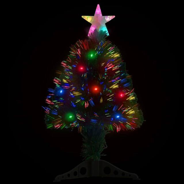 Berkfield Home Pre-lit Christmas Tree with Stand 64 cm Fibre Optic in Green - image 1