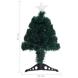 Berkfield Home Pre-lit Christmas Tree with Stand 64 cm Fibre Optic in Green - thumbnail 8
