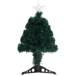 Berkfield Home Pre-lit Christmas Tree with Stand 64 cm Fibre Optic in Green - thumbnail 3