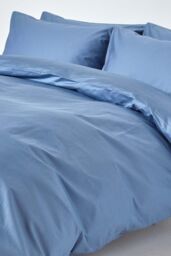 Homescapes Egyptian Cotton Duvet Cover with Pillowcase 1000 TC in Blue - Size: King - thumbnail 2