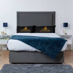 UK Bed Furniture Ascot Divan Bed with 2 Drawers Same Side & 26 Inch headboard in Charcoal - Size: King - thumbnail 2
