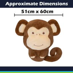 VFM e-Store Wall Decoration Plush Monkey Plush Gift Idea 51cm x 60cm Brown X 1 - Size: 51 cm x 60 cm - thumbnail 2