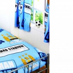 Manchester City FC Official Classic Crest Patch Single Duvet & Pillow Case Set in Blue - thumbnail 2