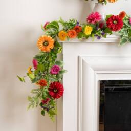 Scottish Everlastings Ltd 155cm Multi Floral Garland - thumbnail 1