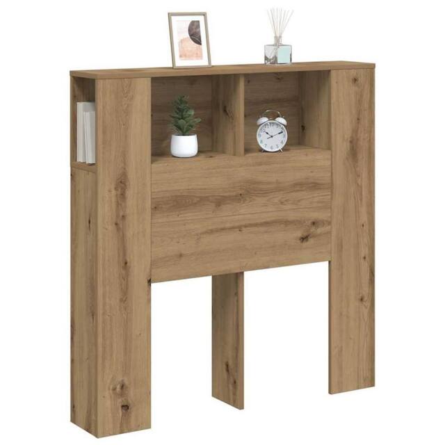 Berkfield Home Headboard Cabinet Artisan Oak 100x19x104.5 cm Engineered Wood in Brown - image 1