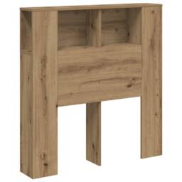 Berkfield Home Headboard Cabinet Artisan Oak 100x19x104.5 cm Engineered Wood in Brown - thumbnail 3