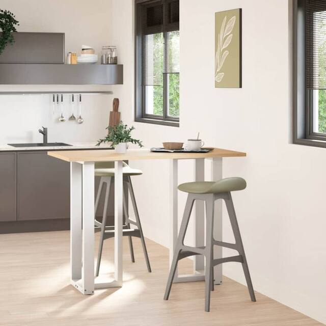 Berkfield Home Bar Table Legs T-Shaped¬†2 pcs White 40x35x(100-101) cm Steel - image 1